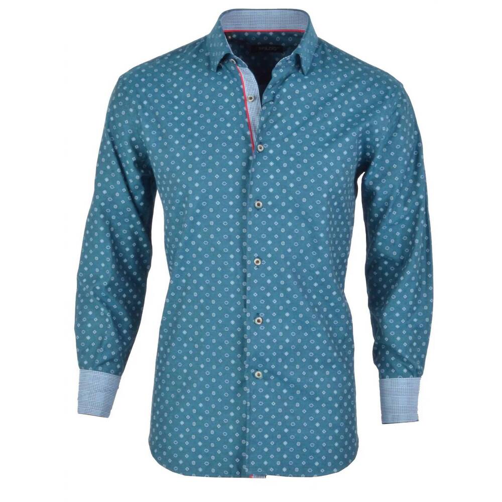 NEW SPAZIO men's ficco sport shirt in blue